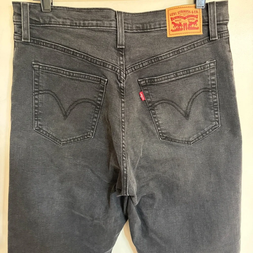 Levis 501 Original Cropped Jeans Faded Black High Rise Button Fly 72693-0134 W32